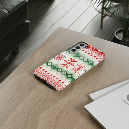 Icelandic Watercolor inspired by Christmas Sweaters - Impact Resistant Phone Case